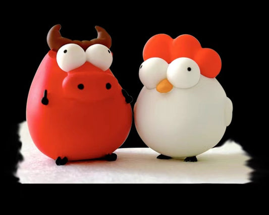 Q version of the bull and chicken doll（free shipping for air）