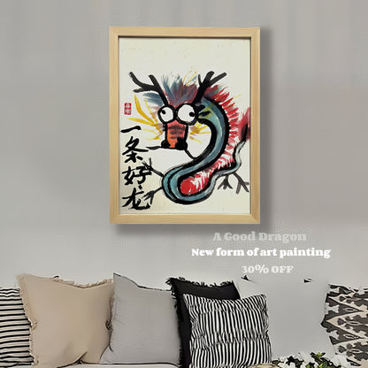 A GOOD DRAGON, Hand-painted by the master,  Include picture frame （free shipping by air）