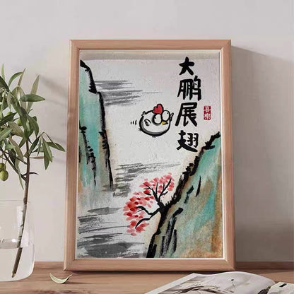 The Great Peng Spreads its Wings, Hand-painted by the master,  Include picture frame （free shipping by air）