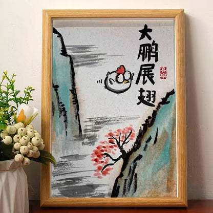 The Great Peng Spreads its Wings, Hand-painted by the master,  Include picture frame （free shipping by air）