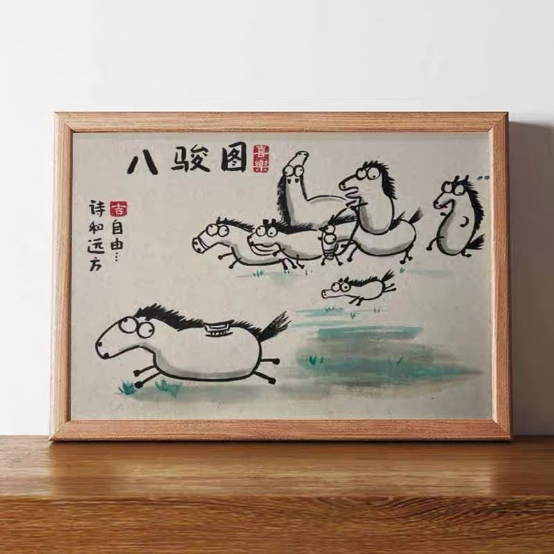 EIGHT CHUN MAP, Hand-painted by the master,  Include picture frame （free shipping by air）