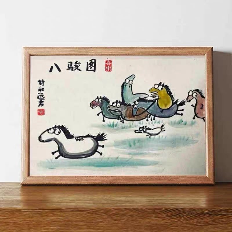 EIGHT CHUN MAP, Hand-painted by the master,  Include picture frame （free shipping by air）