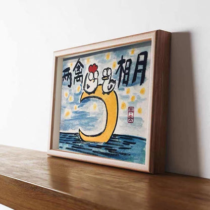 Fall in love at night, Hand-painted by the master,  Include picture frame （free shipping by air）