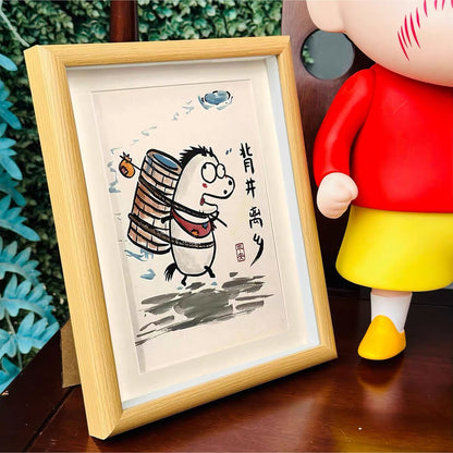 《leave hometown》, Hand-painted by the master,  Include picture frame （free shipping by air）