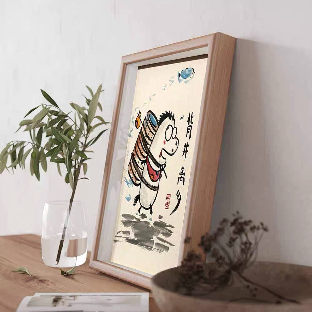 《leave hometown》, Hand-painted by the master,  Include picture frame （free shipping by air）