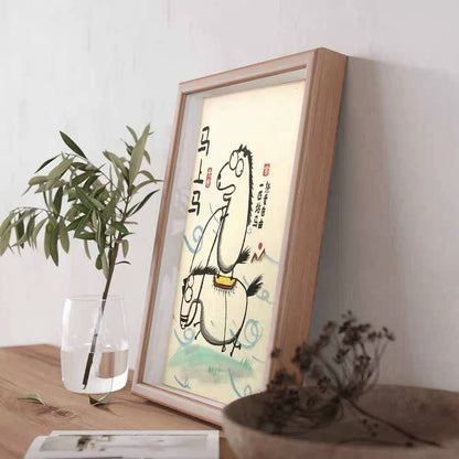 A horse riding another horse, Hand-painted by the master,  Include picture frame （free shipping by air）