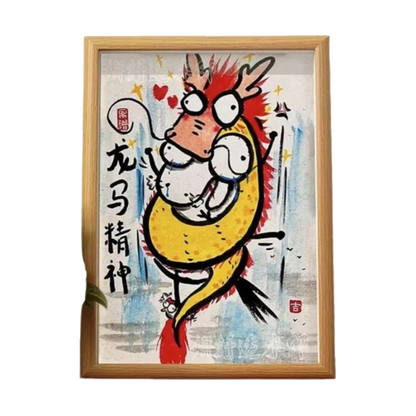 Dragon Horse Spirit, Hand-painted by the master,  Include picture frame （free shipping by air）